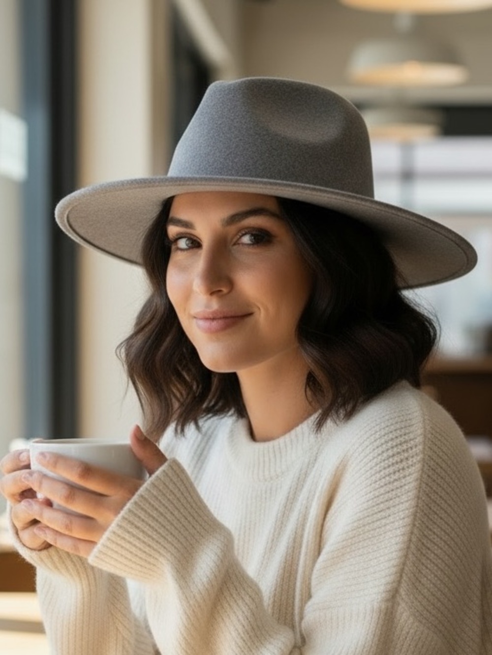 Grey Fedora Hat - Joyfolie NWT